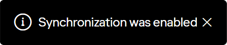 Enable synchronization action result notification